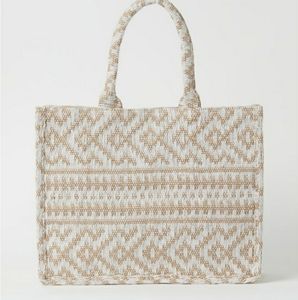H&M Bags | Hm Jacquard Tote | Poshmark